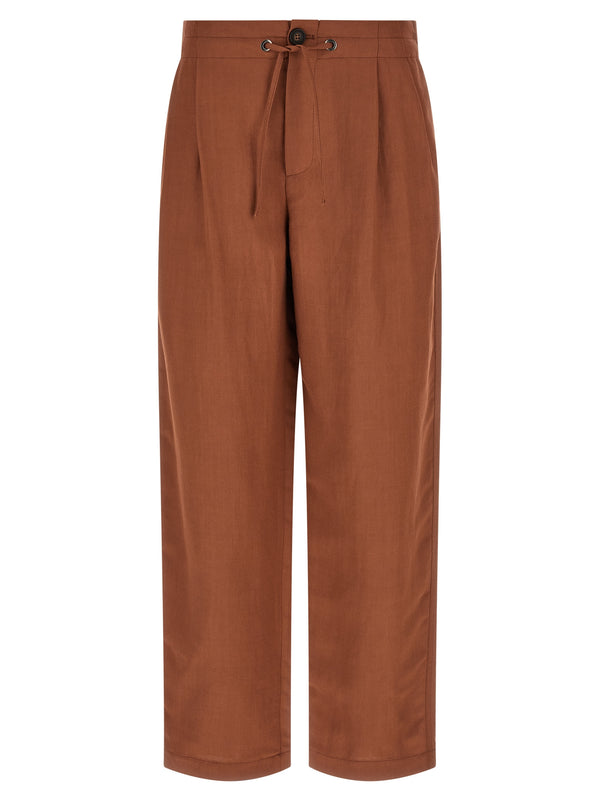 Brunello Cucinelli 72% Viscose trousers in brown