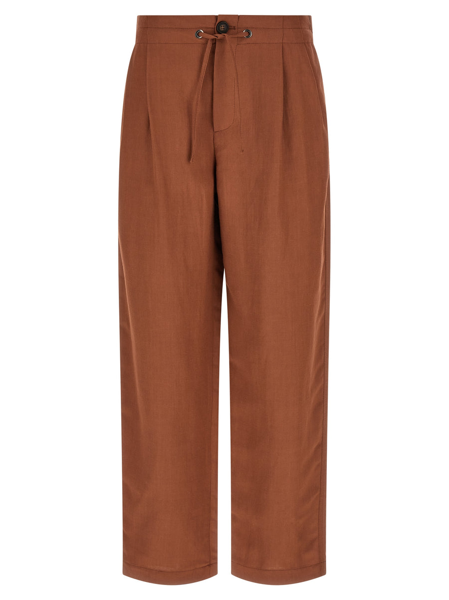 Brunello Cucinelli 72% Viscose trousers in brown