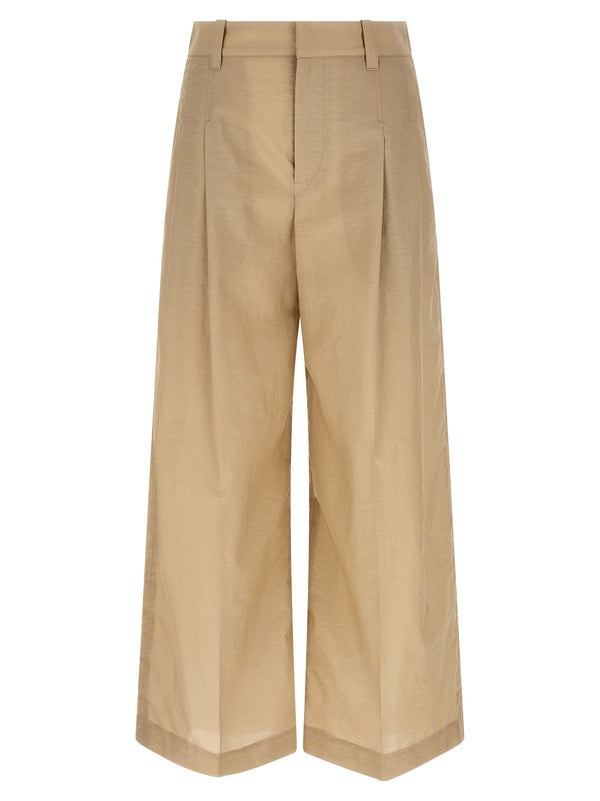 Brunello Cucinelli 75% cotton trousers in beige
