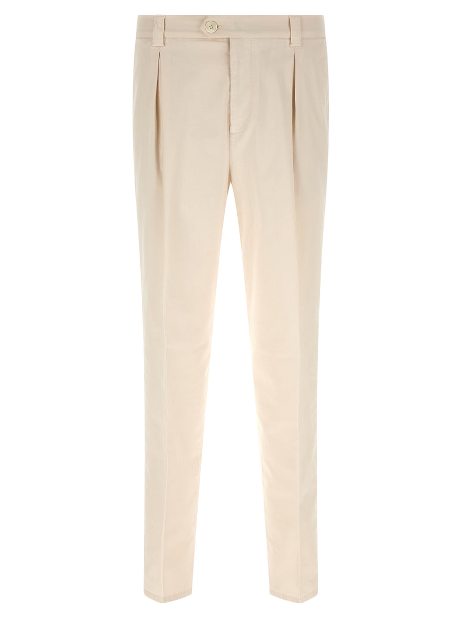 Brunello Cucinelli 97% Cotton trousers in white