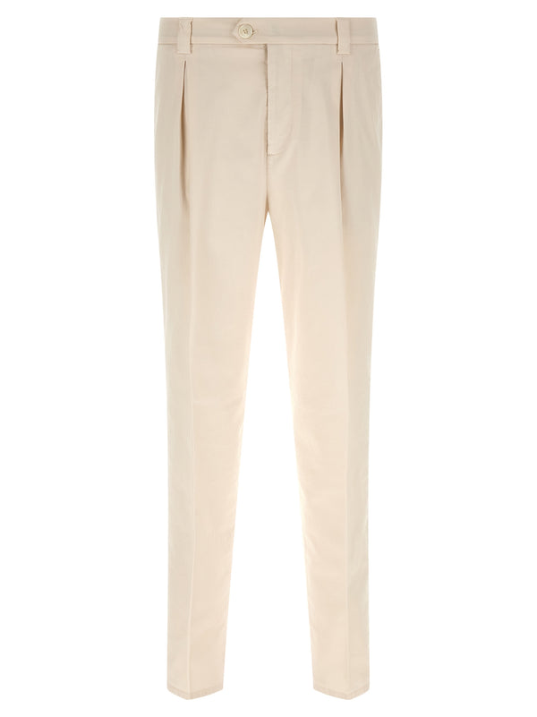 Brunello Cucinelli 97% Cotton trousers in white
