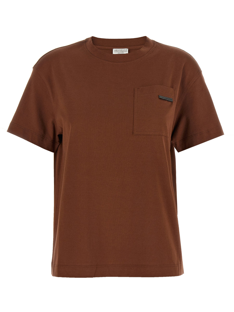 Brunello Cucinelli 100% cotton t-shirt in brown