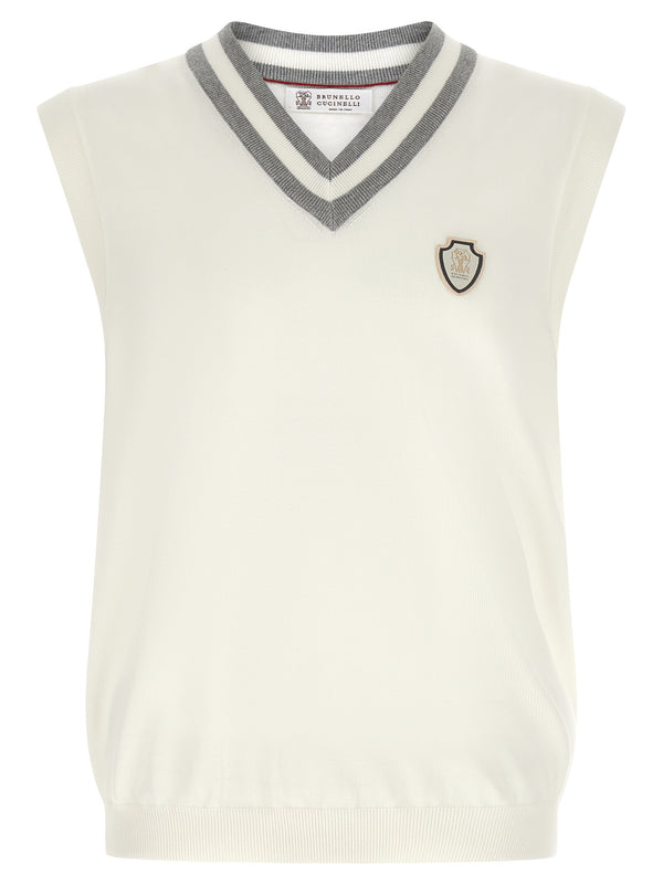 Brunello Cucinelli 100% Cotton tank top in white