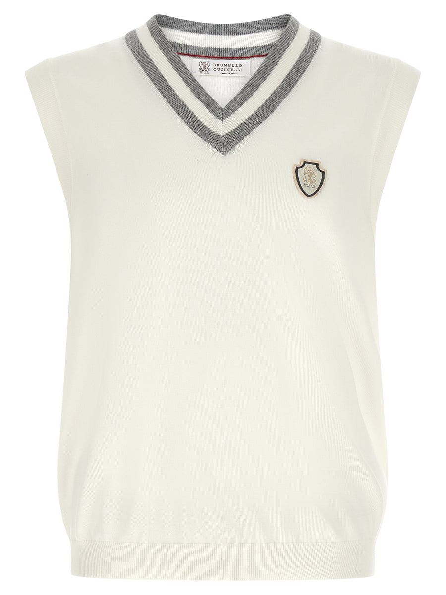 Brunello Cucinelli 100% Cotton tank top in white