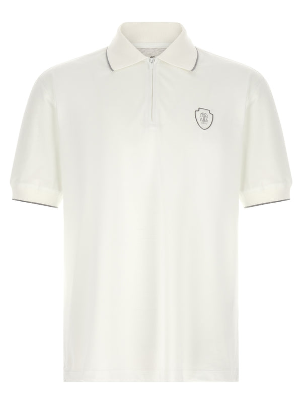 Brunello Cucinelli 50% polyamide polo in white
