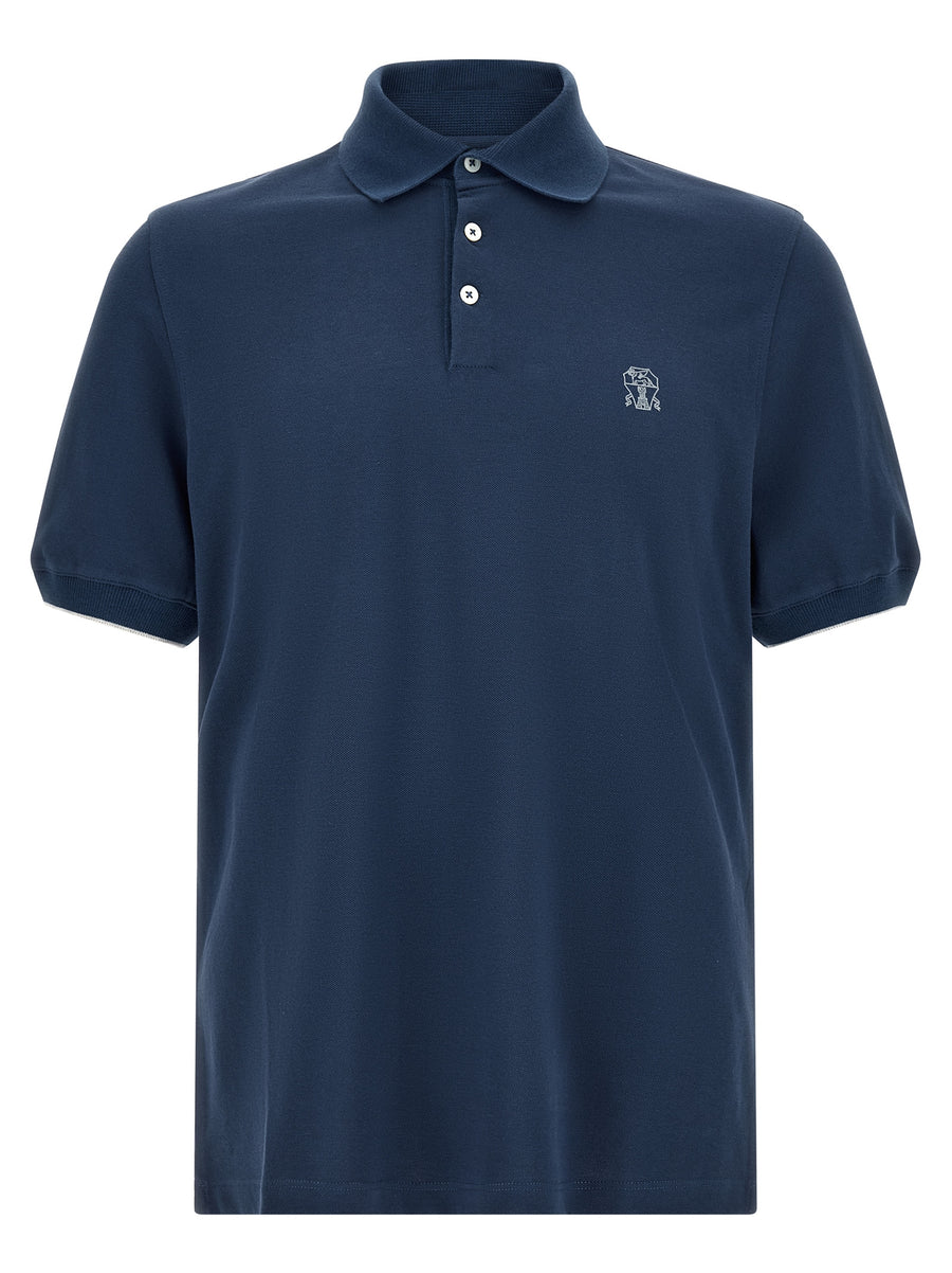 Brunello Cucinelli 100% Cotton polo shirt in blue