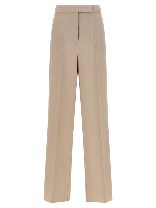 Max Mara 71% virgin wool trousers in beige