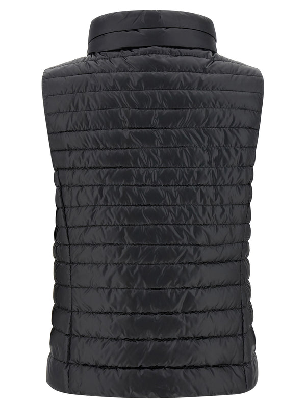Black Polyester Sleeveless Jacket Clothing