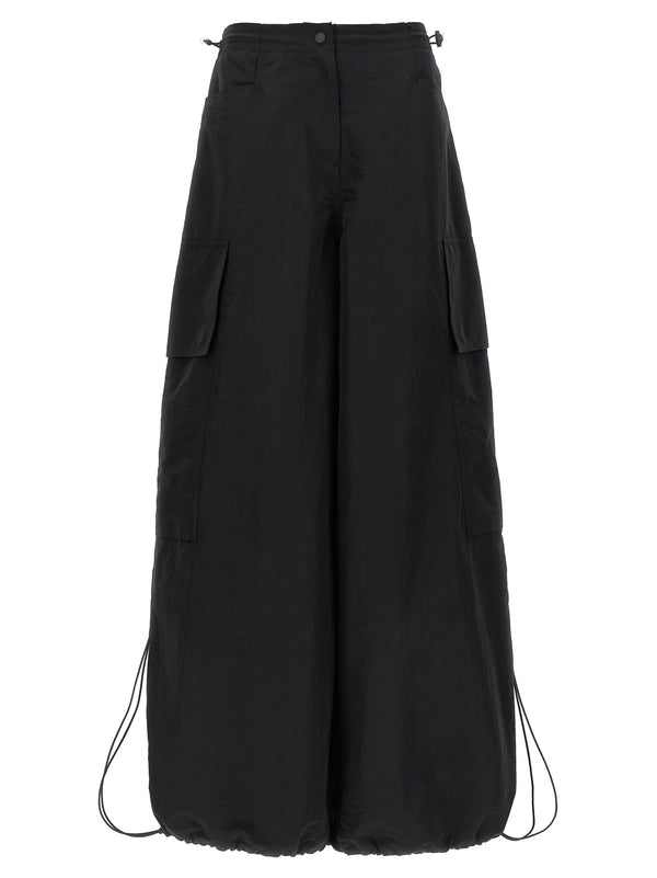 Palm Angels 59% Polyamide cargo pants in black