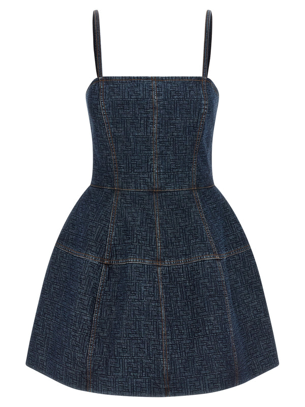 Fendi 100% Cotton dress in blue