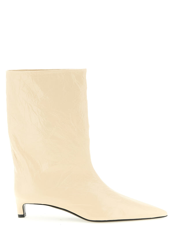 Jil Sander 100% calfskin leather ankle boot in beige