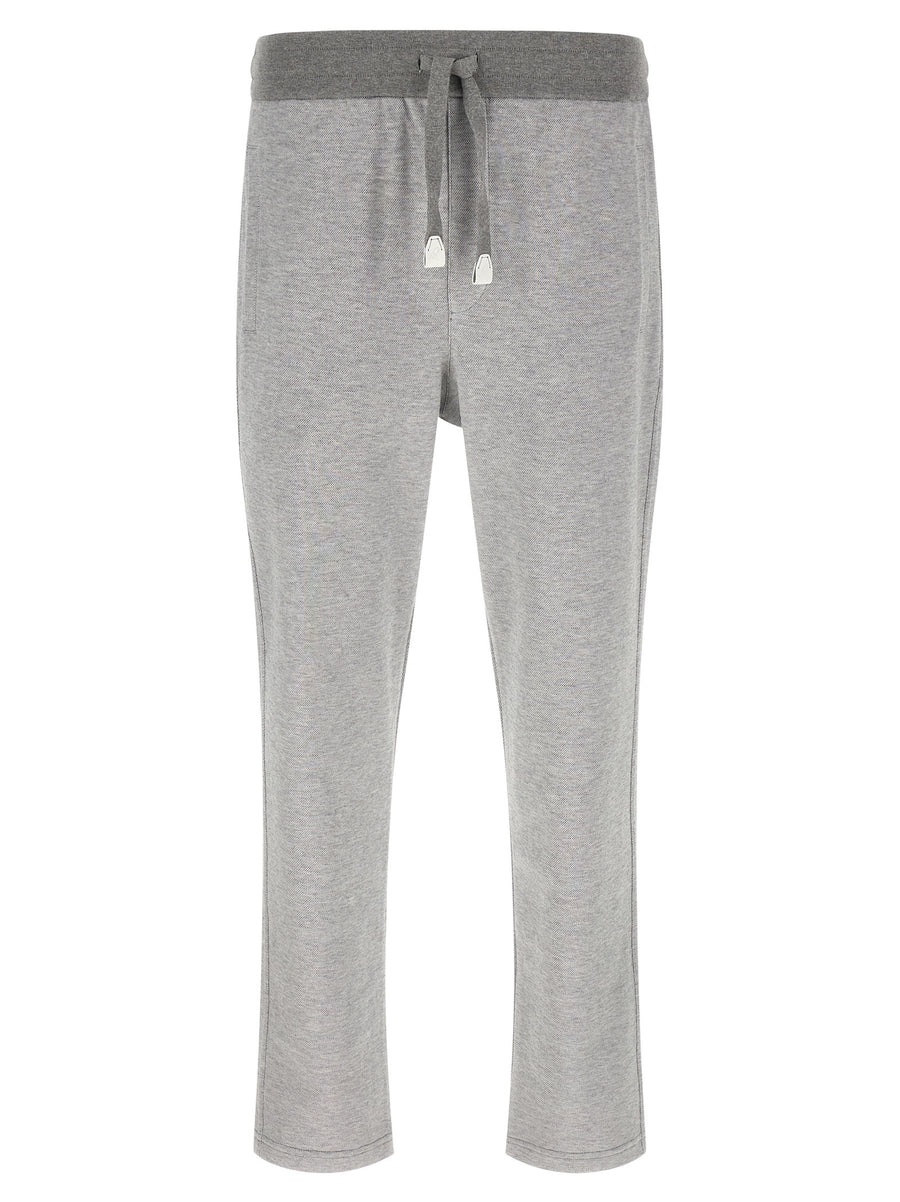 Brioni 93% Cotton joggers in gray