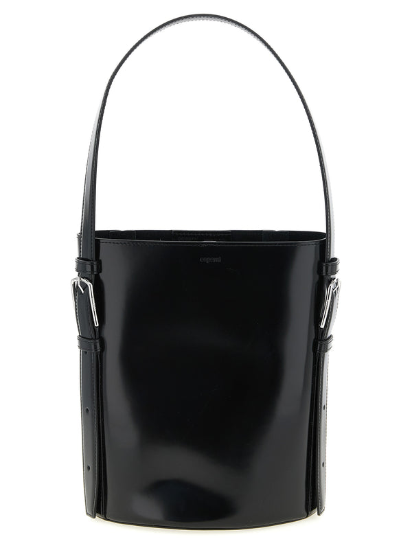 Coperni 100% cow leather (Bos Taurus) bucket bag in black
