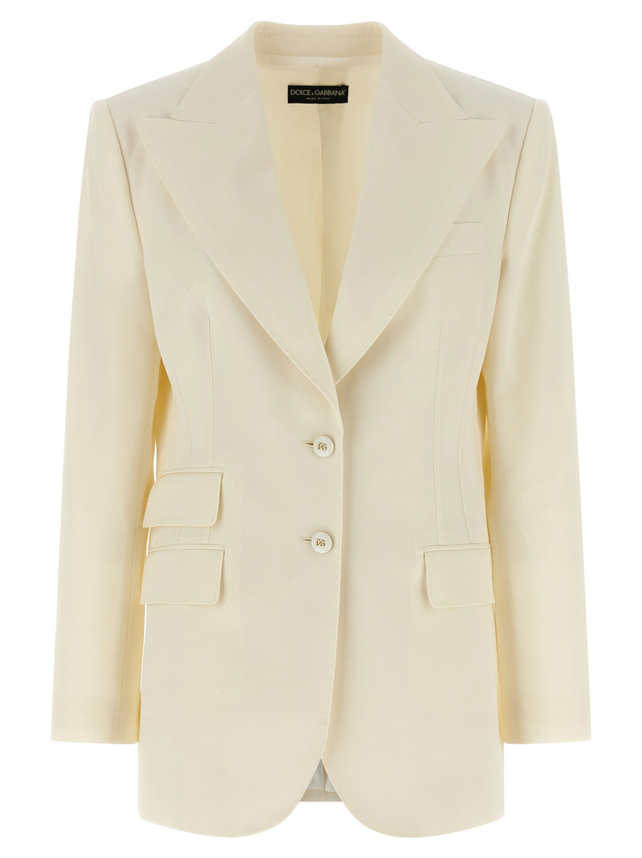 Dolce & Gabbana 96% virgin wool blazer in white
