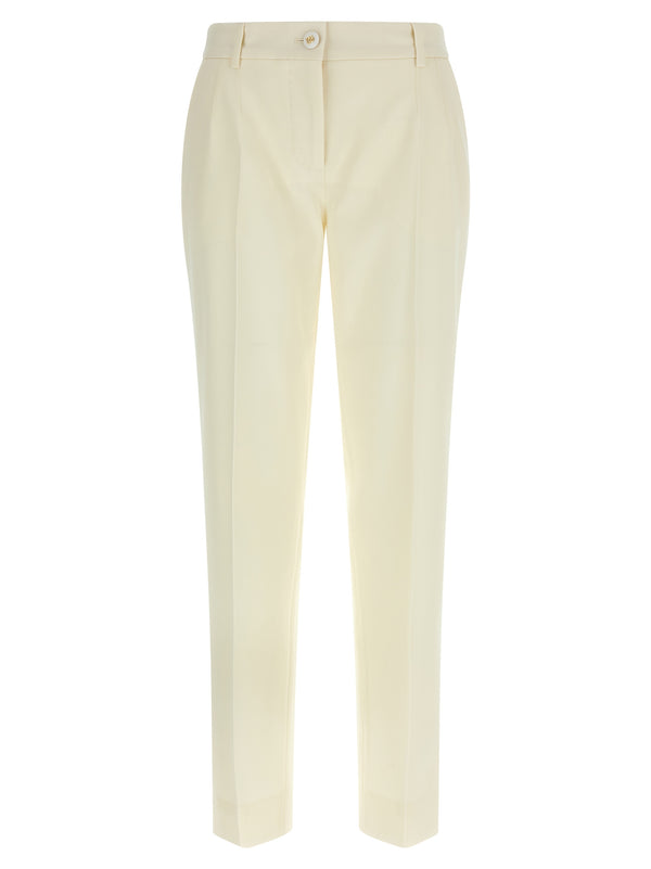 Dolce & Gabbana 97% virgin wool trousers in white