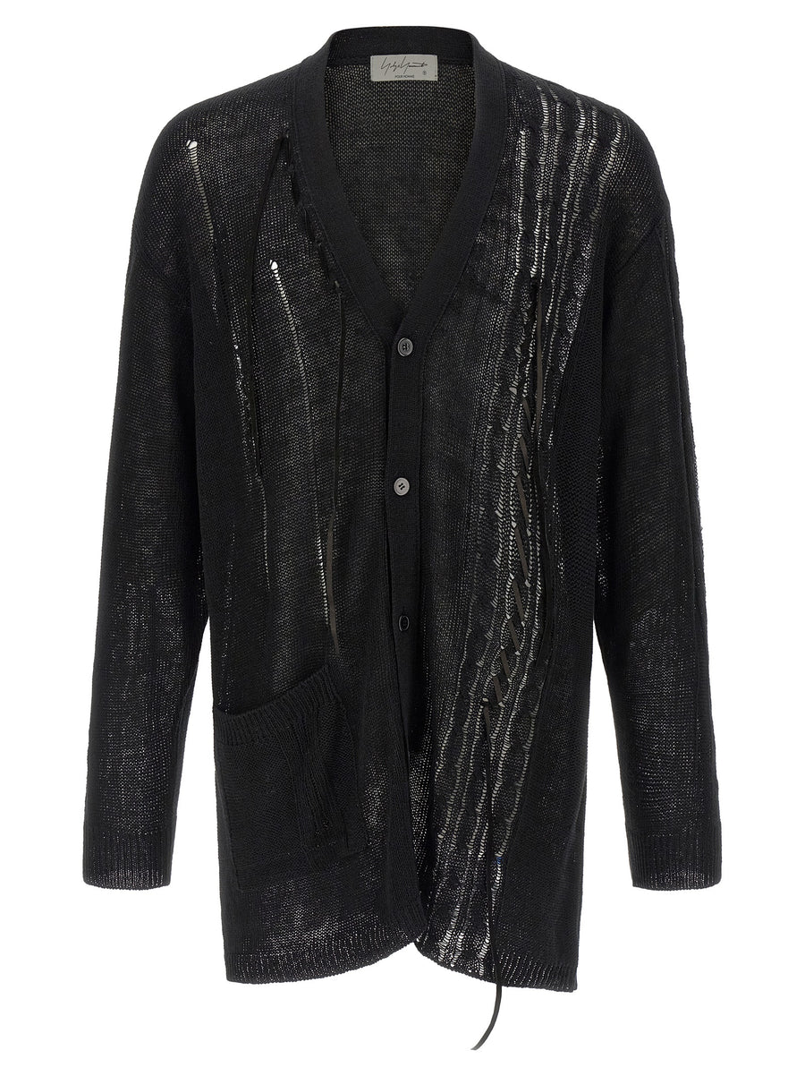 Yohji Yamamoto 60% Linen cardigan in black