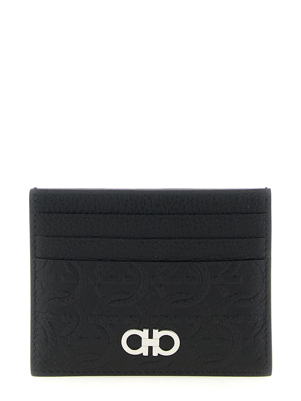 Ferragamo 100% calfskin leather (Bos Taurus) card case in black