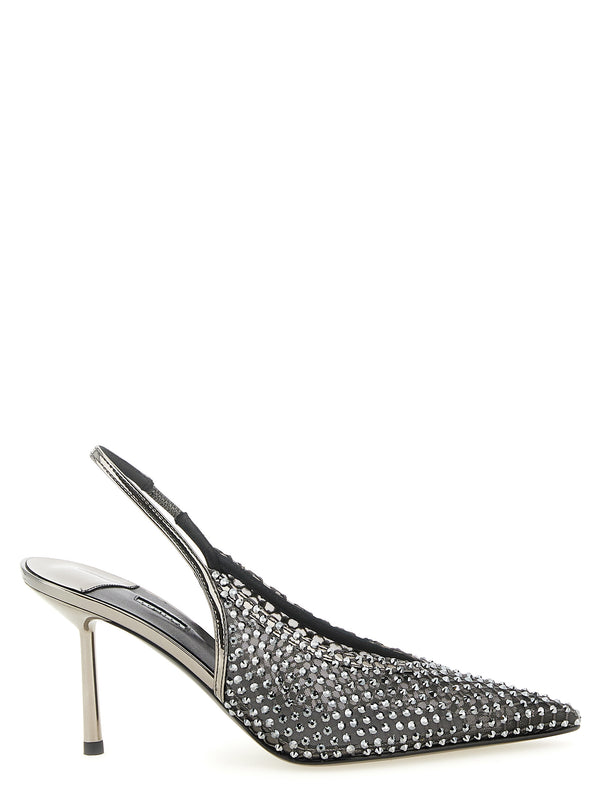Le Silla 50% polyester slingback heel in gray