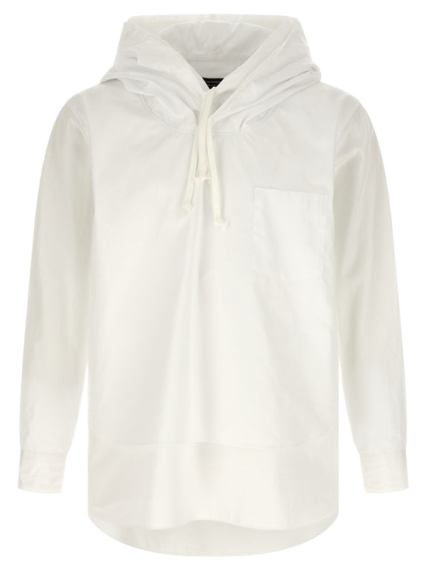 Comme des Garçons 100% Cotton hoodie in white