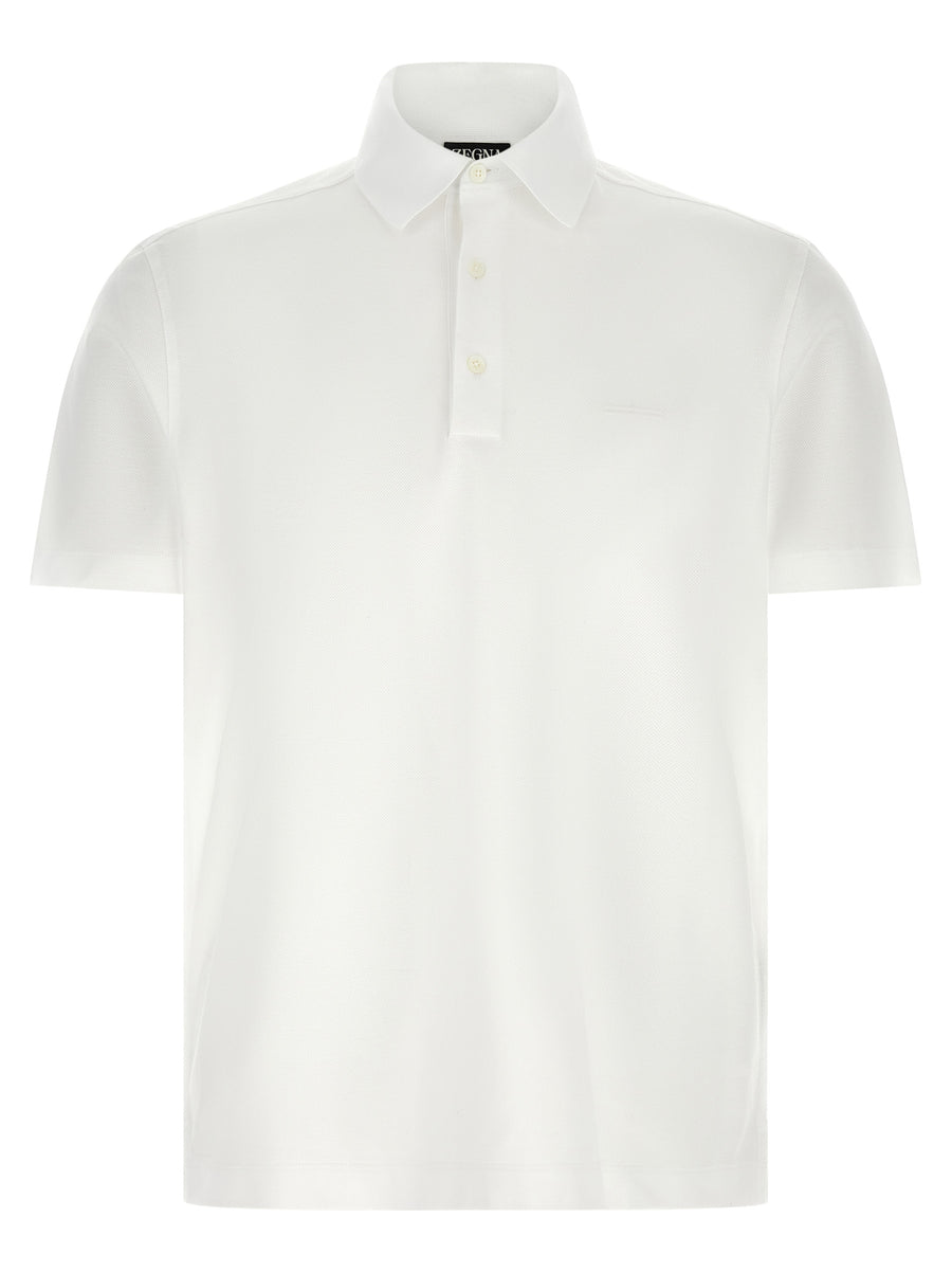 Zegna 100% Cotton polo shirt in white