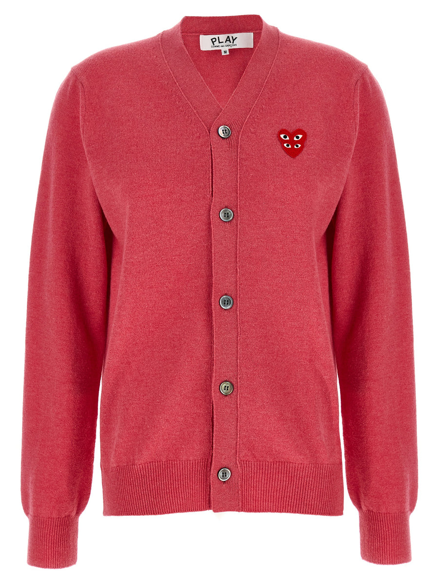 Comme Des GarçOns Play 100% wool cardigan in pink