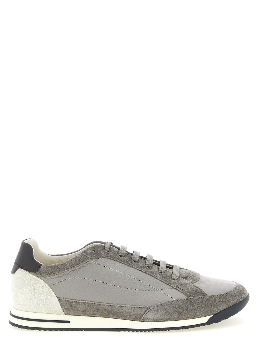 Brunello Cucinelli 100% Deer Leather; Suede sneaker in gray