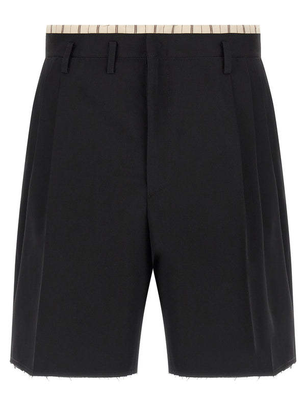 Maison Margiela 100% Wool bermuda shorts in black
