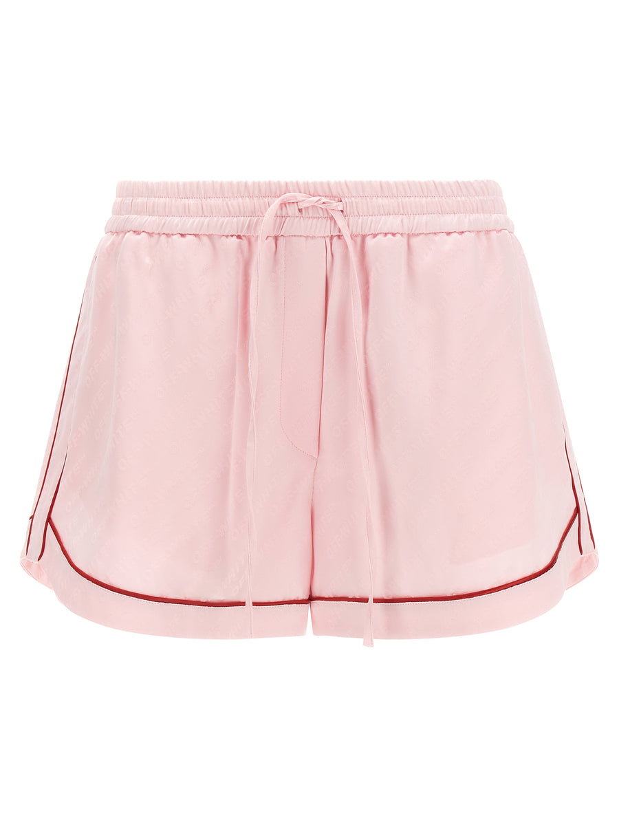 Off-White 64% viscose bermuda shorts in pink