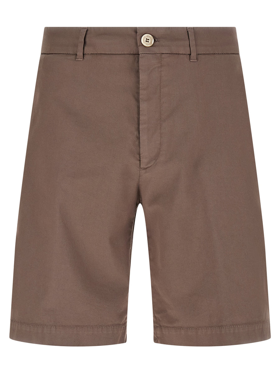 Brunello Cucinelli 97% cotton bermuda shorts in brown