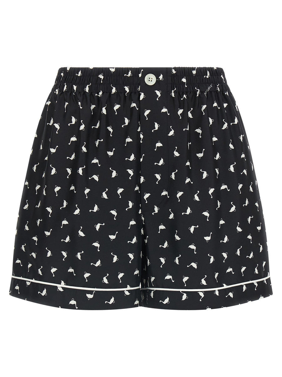 Moschino 100% Silk bermuda shorts in black