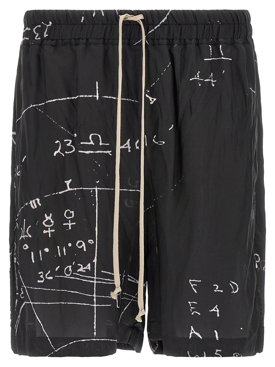 Rick Owens 52% Viscose bermuda shorts in black