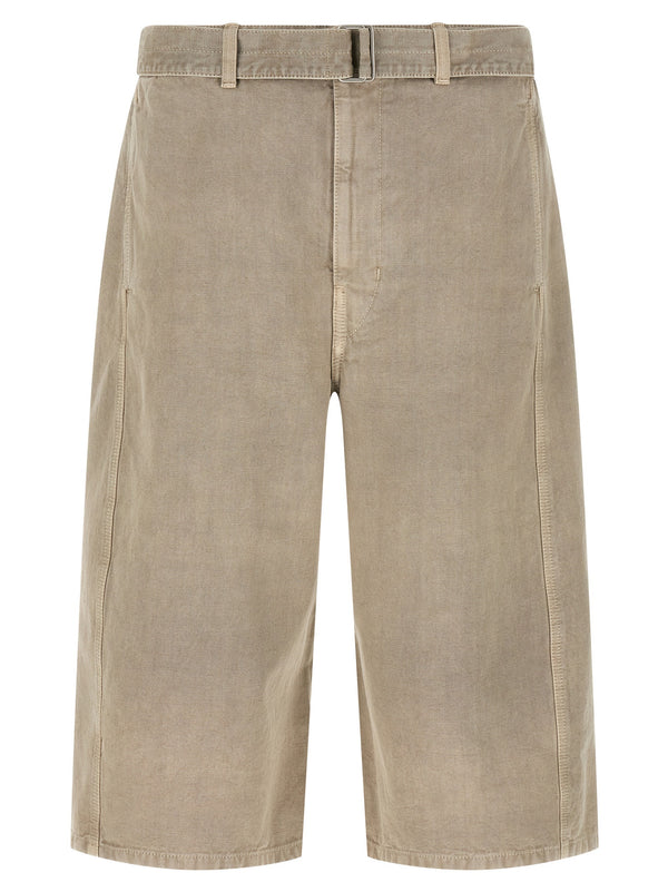 Lemaire 100% cotton bermuda shorts in gray
