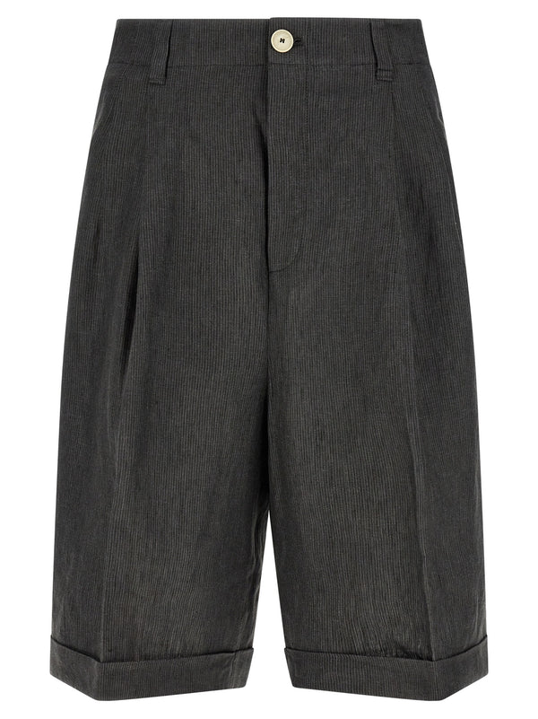 Jacquemus 100% Linen bermuda shorts in gray