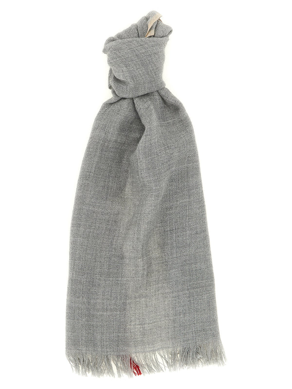 Brunello Cucinelli 70% virgin wool scarf in gray