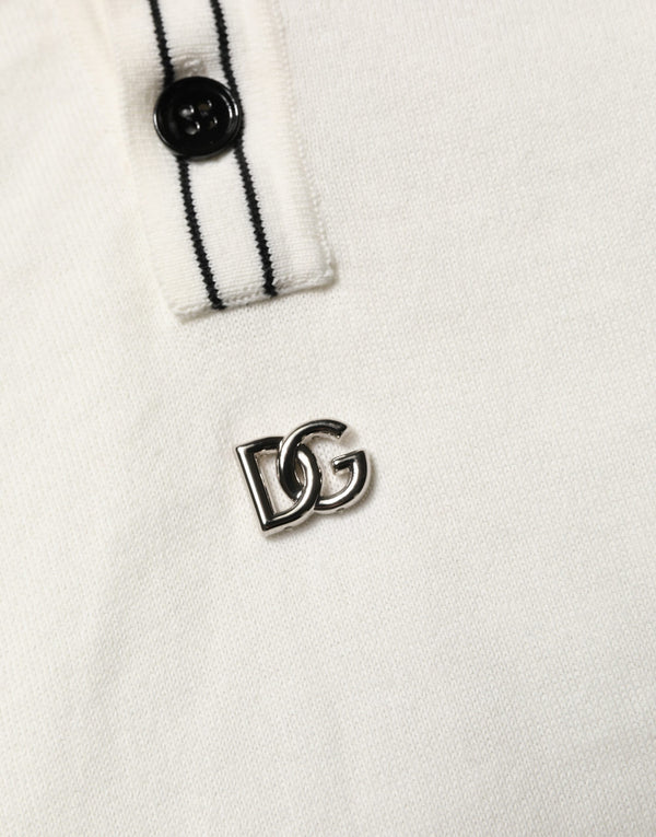 Dolce & Gabbana 98% Cotton 2% Nylon polo in white