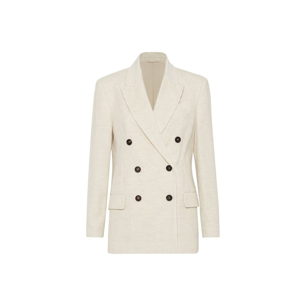 Brunello Cucinelli 45% Cotton 55% Viscose blazer in white