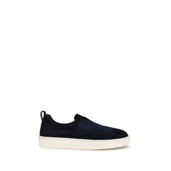 Santoni Upper 100% Calf Leather Bos Taurus sneaker in navy