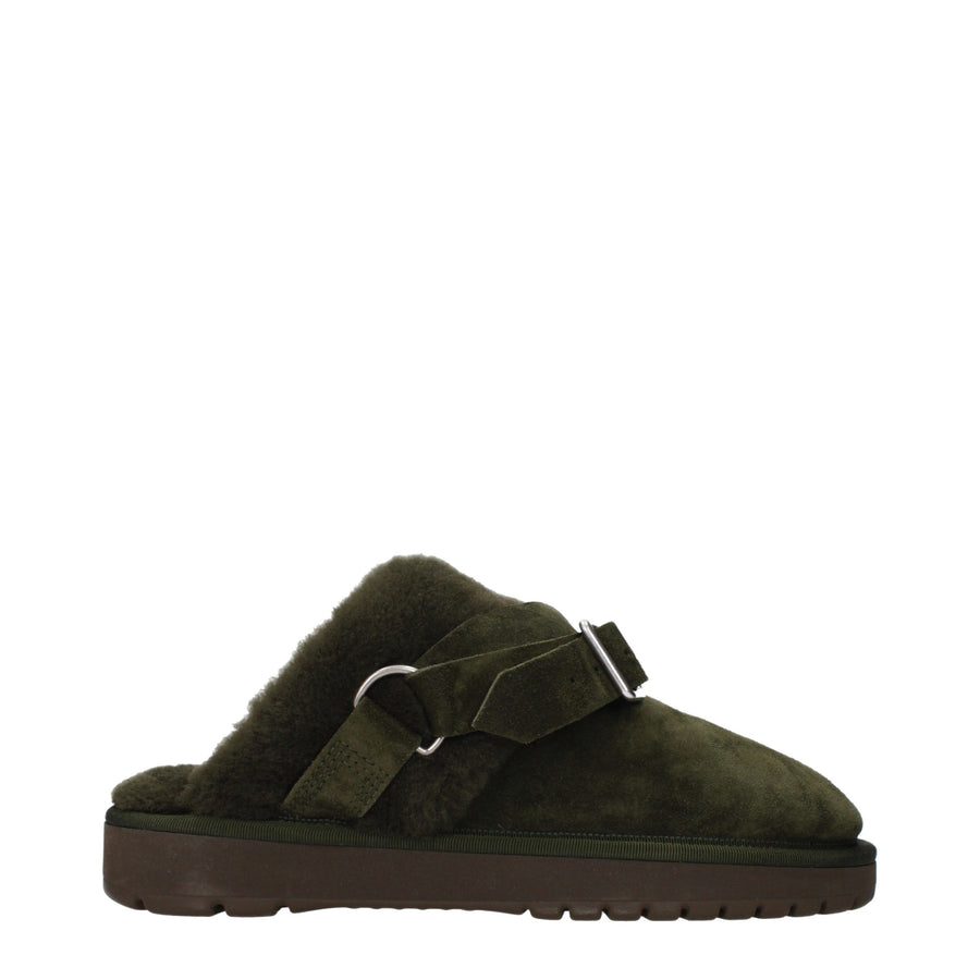 Burberry Suede with shearling/wool lining slipper in green