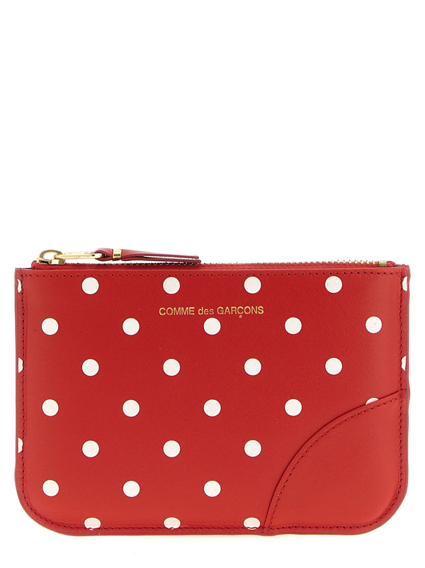 Comme des Garçons 100% calf leather card case in red