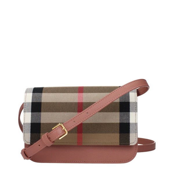 Burberry Fabric canvas with leather trim clutch in beige