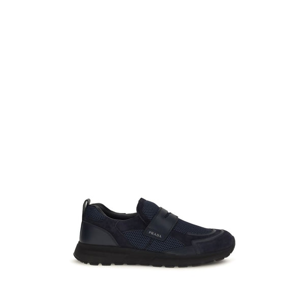 Prada Upper: 100% Calf Leather Bos Taurus; Sole: 100% Rubber sneaker in blue