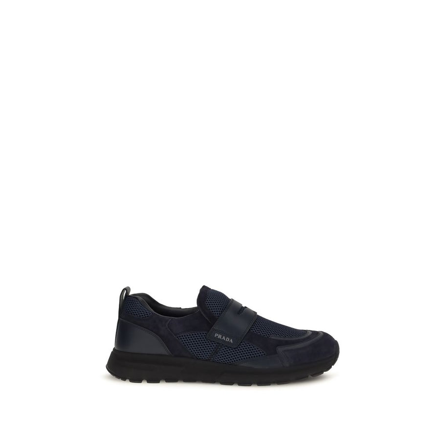 Prada Upper: 100% Calf Leather Bos Taurus; Sole: 100% Rubber sneaker in blue