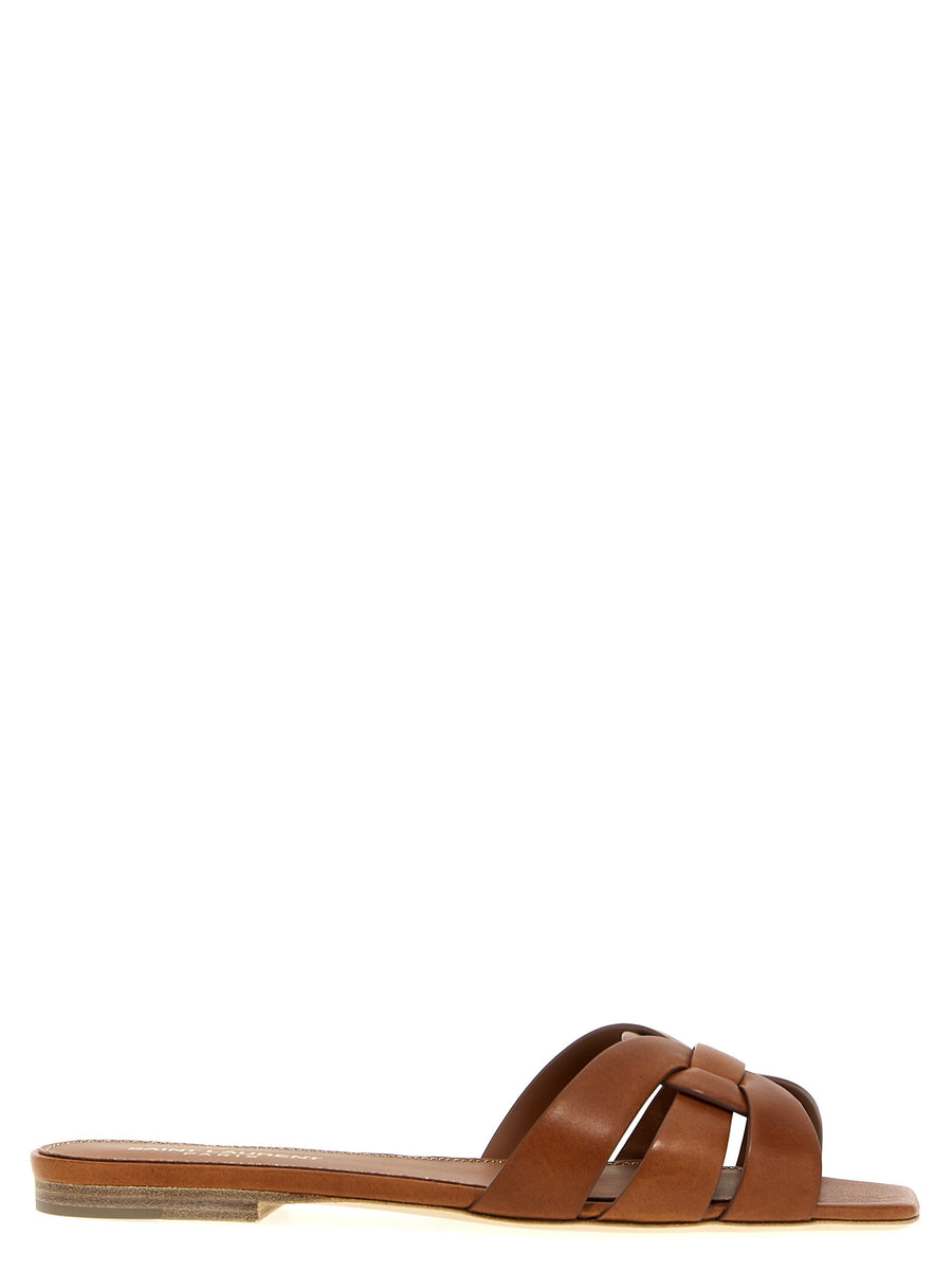 Saint Laurent 100% calf leather flat in brown