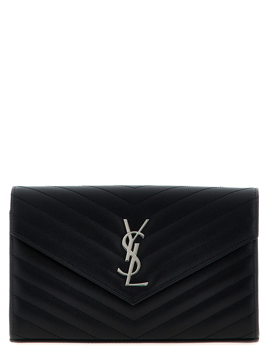 Saint Laurent 100% Calfskin Leather clutch in black