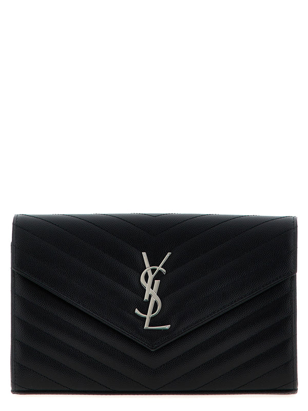 Saint Laurent 100% Calfskin Leather clutch in black