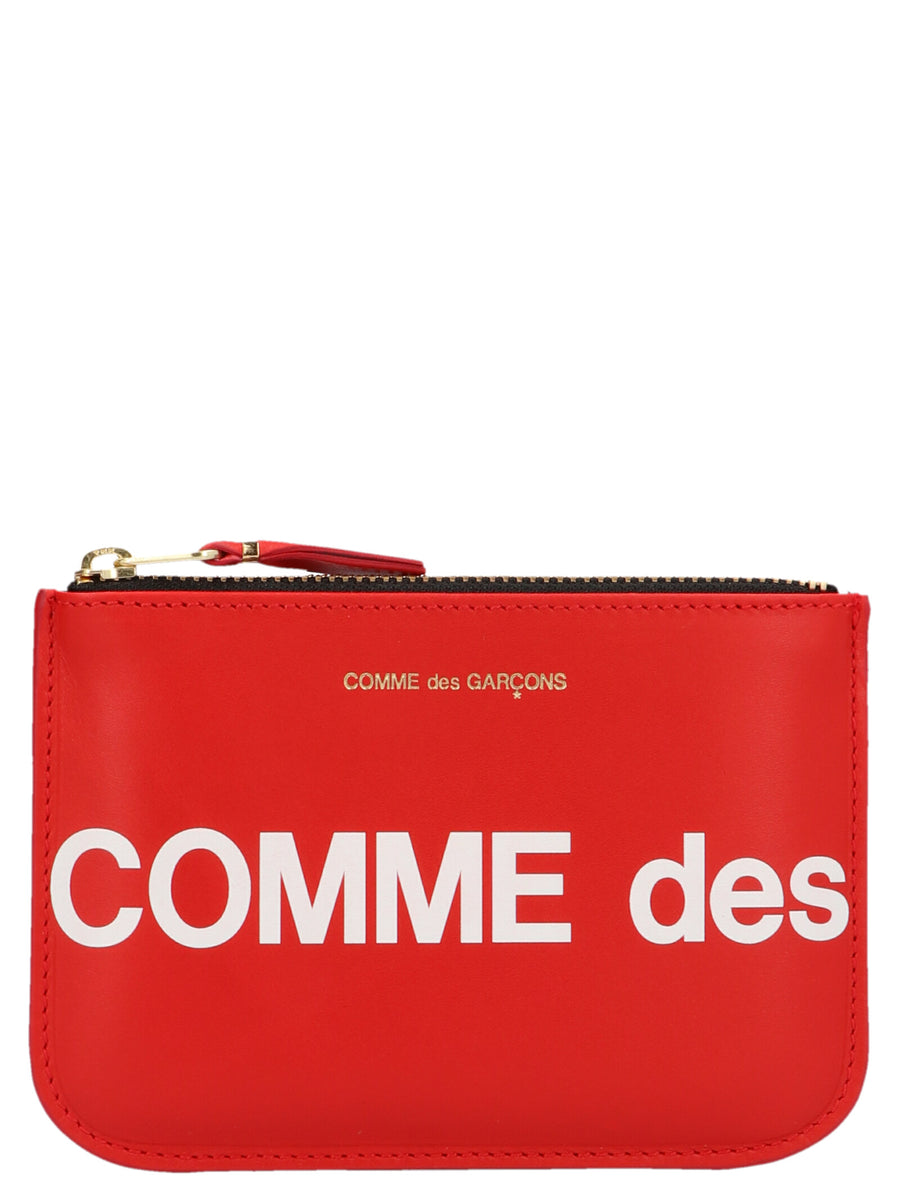 Comme des Garçons 100% calf leather (bos taurus) card case in red