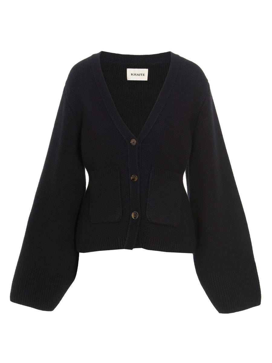 Khaite 100% cashmere cardigan in black