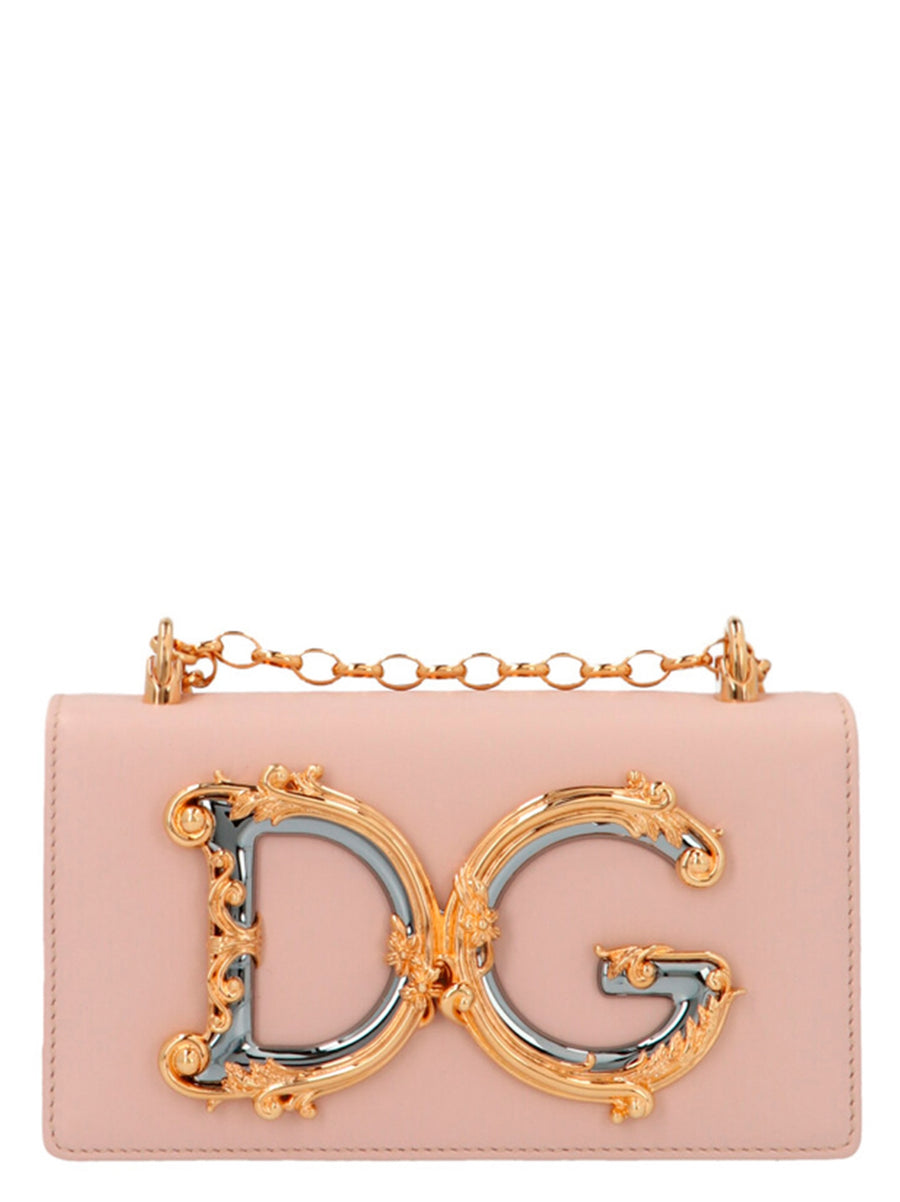 Dolce & Gabbana 100% Lamb Leather crossbody bag in pink
