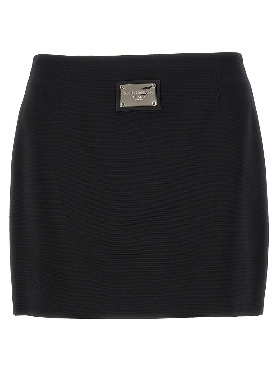 Dolce & Gabbana 100% Viscose; satin lining with jacquard skirt in black
