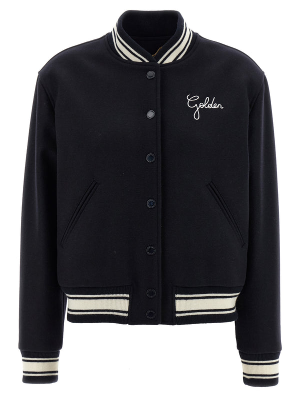 Golden Goose 72% virgin wool bomber jacket in navy